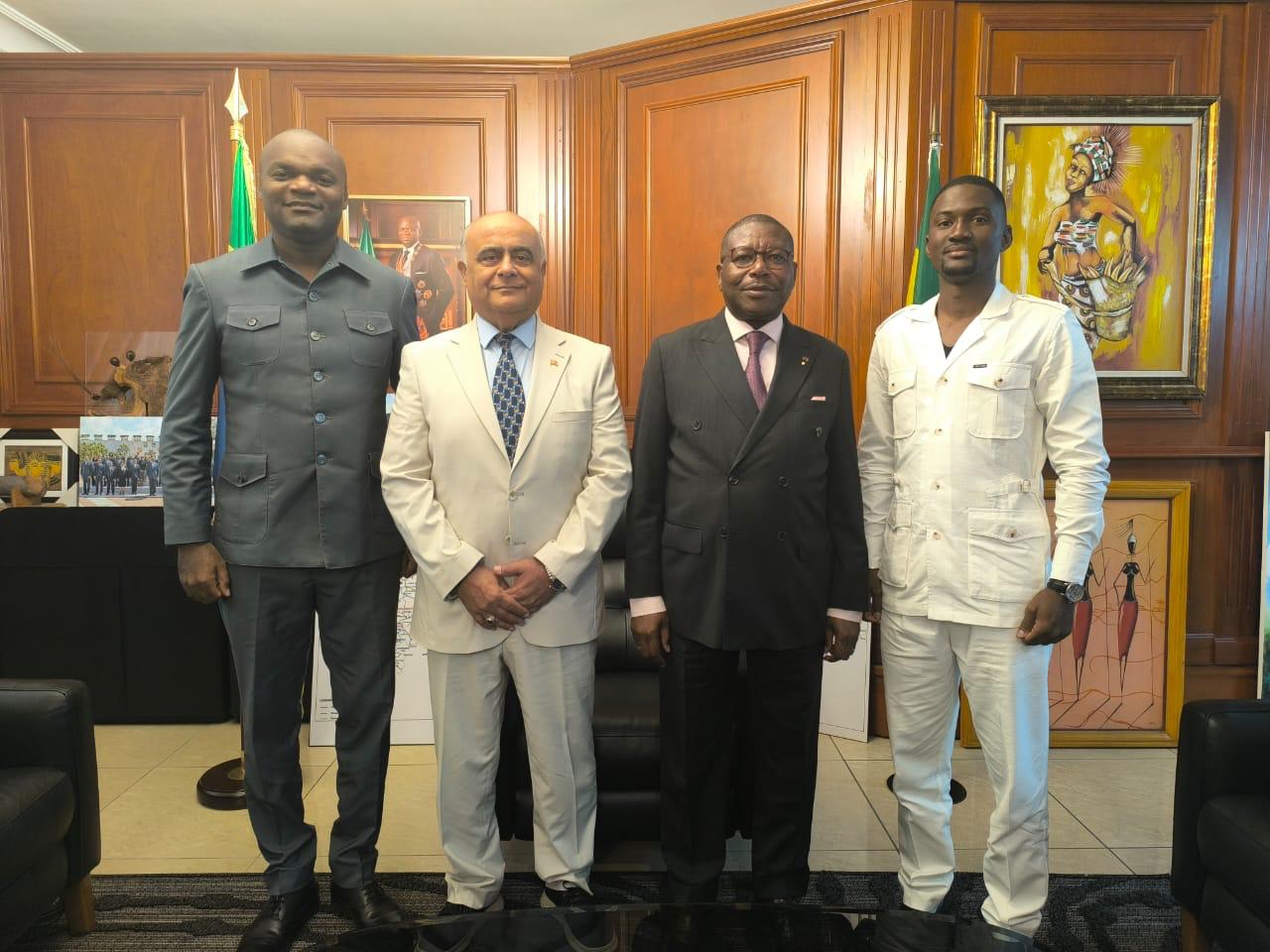 Working and courtesy visit with Minister Edgard Moukoumbi, with Gabon’s national director of sports present.